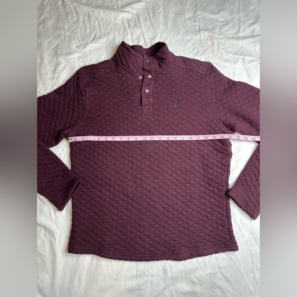 Avalanche Outdoor Quilted Burgundy Pullover Cozy Cotton Blend, Snap Front Large - Picture 6 of 11